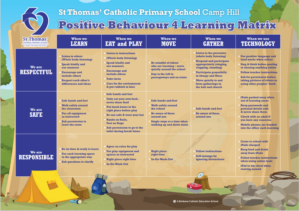 Positive Behaviour for Learning Matrix.